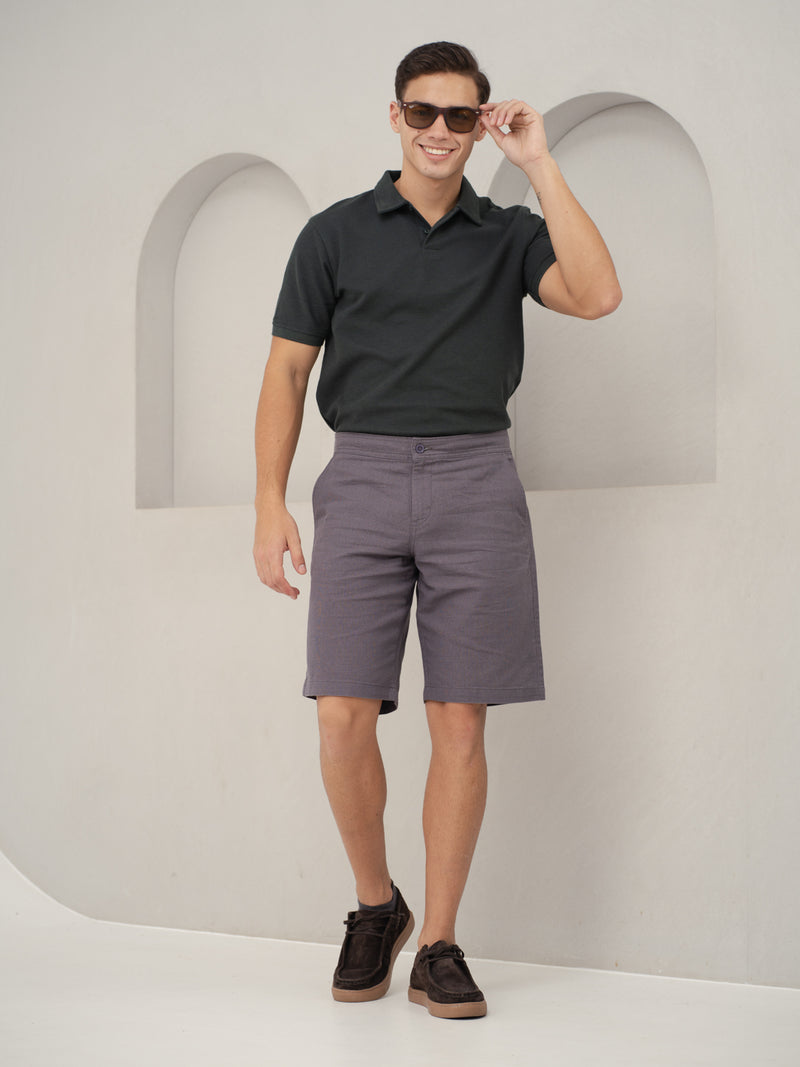 Alibaug Grey All Day Lounge Cotton Shorts