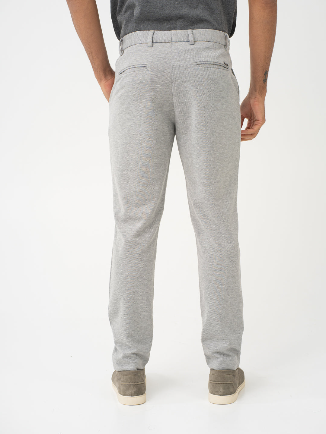 Lichen Grey Twill Slim Fit Power Stretch Pants