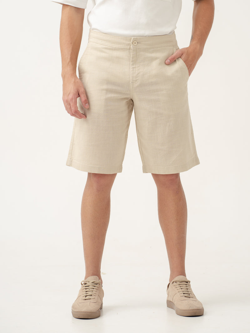 Bondi Beige All Day Lounge Cotton Shorts