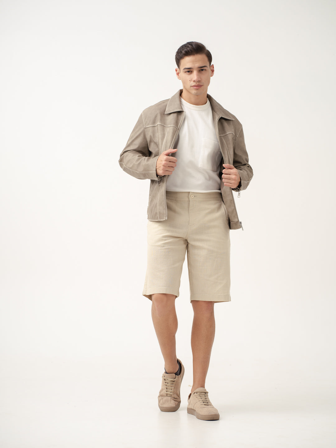 Bondi Beige All Day Lounge Cotton Shorts