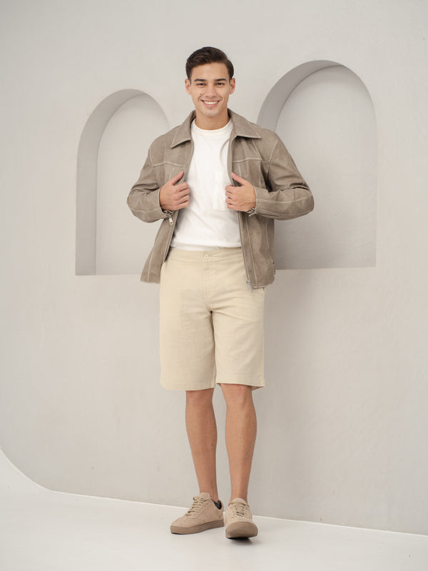 Bondi Beige All Day Lounge Cotton Shorts