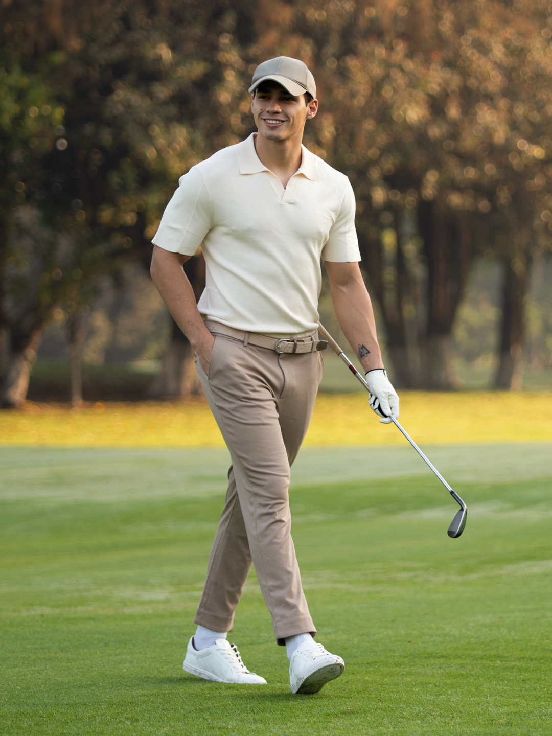 Light Khaki Slim Fit Power Stretch Pants