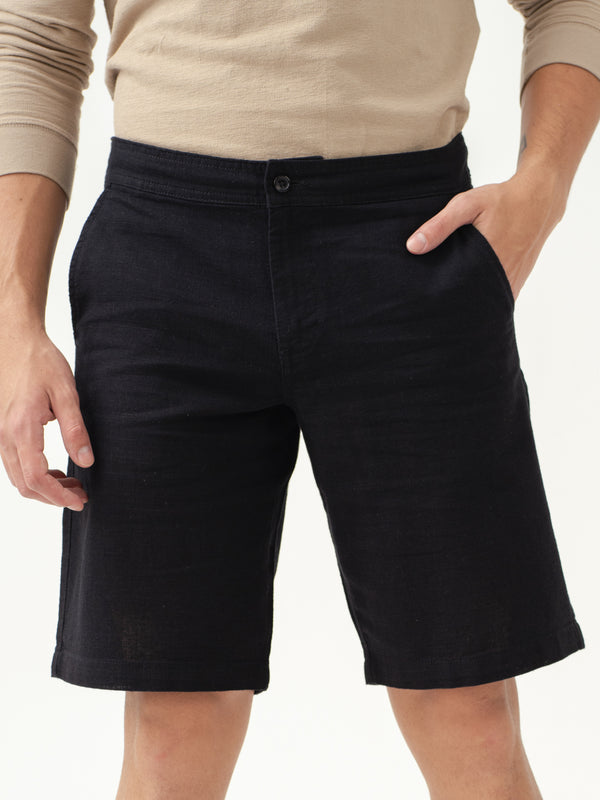 Belvidere Black All Day Lounge Cotton Shorts