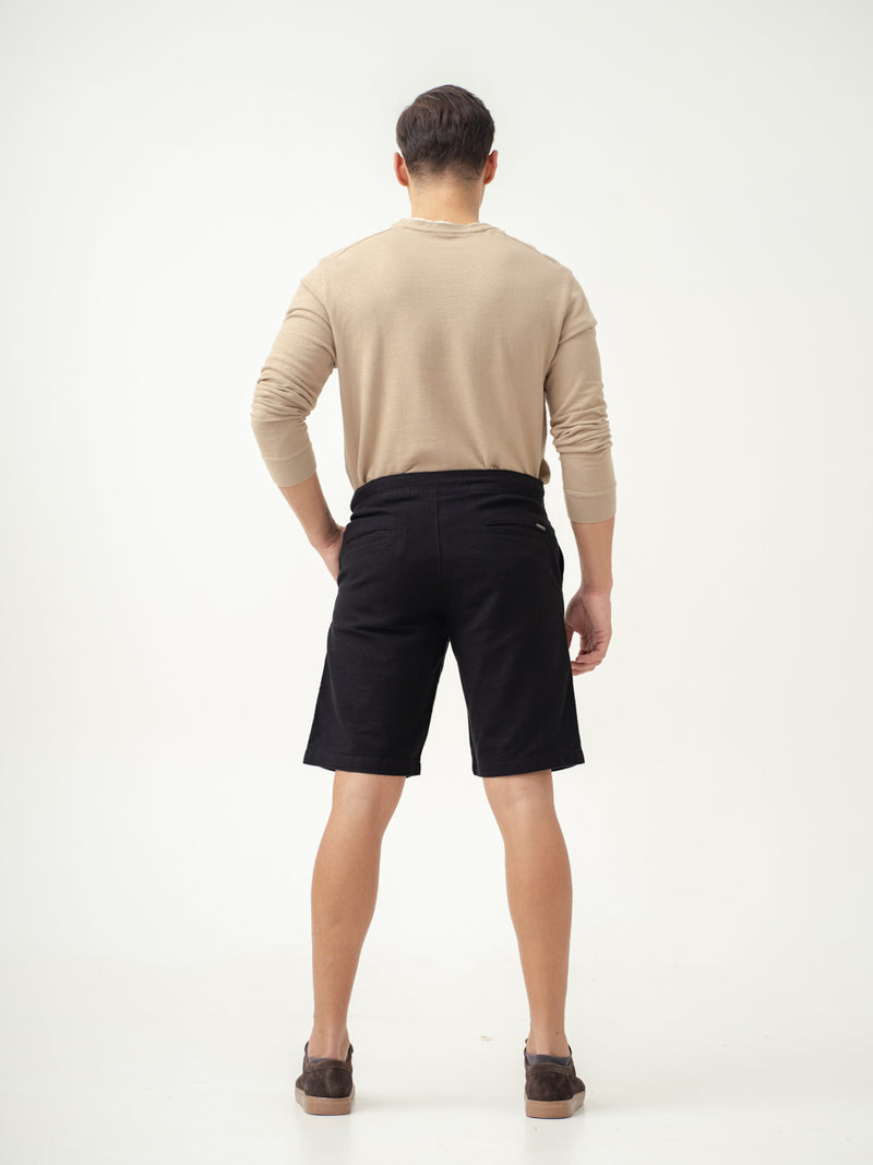 Belvidere Black All Day Lounge Cotton Shorts