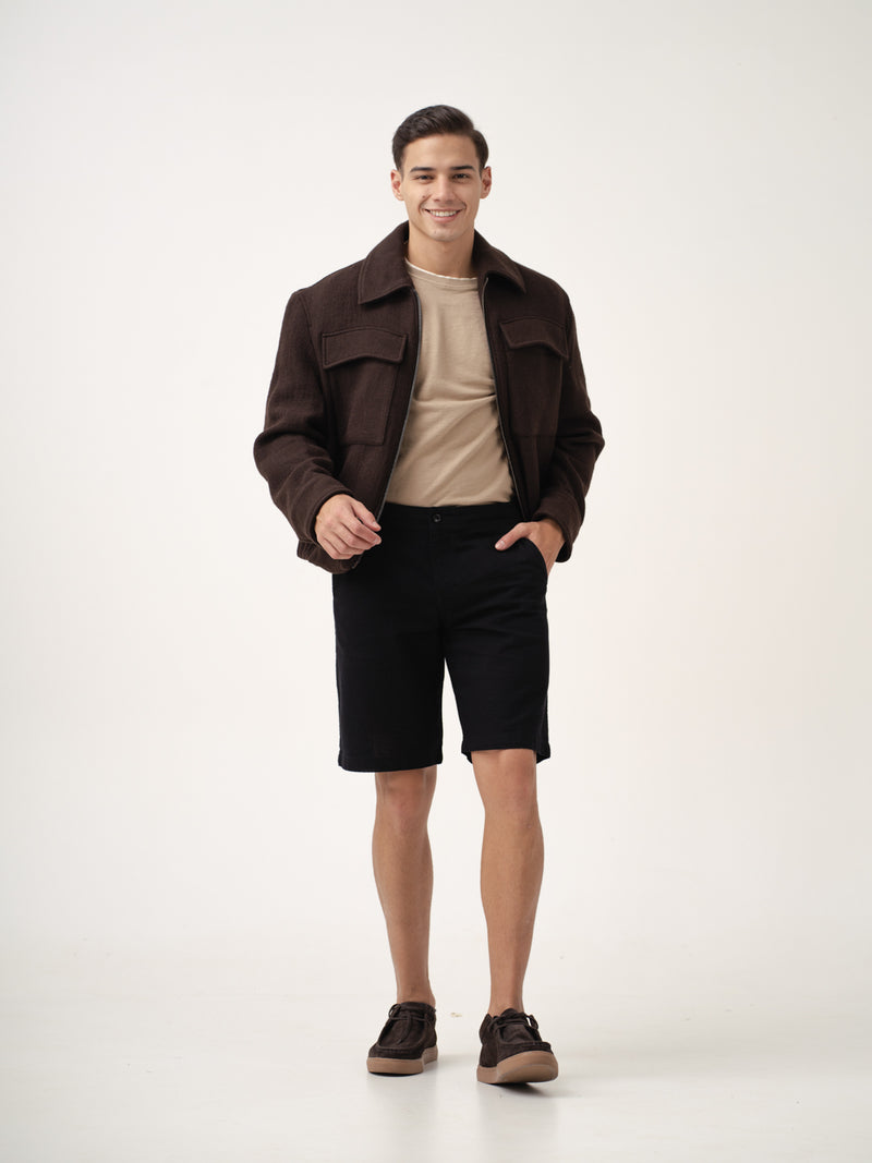 Belvidere Black All Day Lounge Cotton Shorts