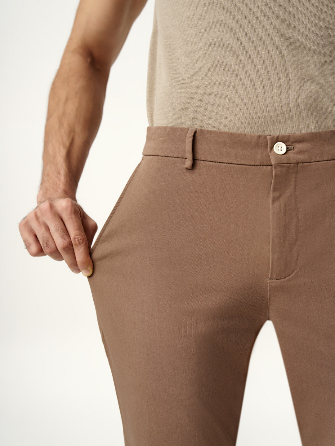 Fawn Khaki Stretch Chinos