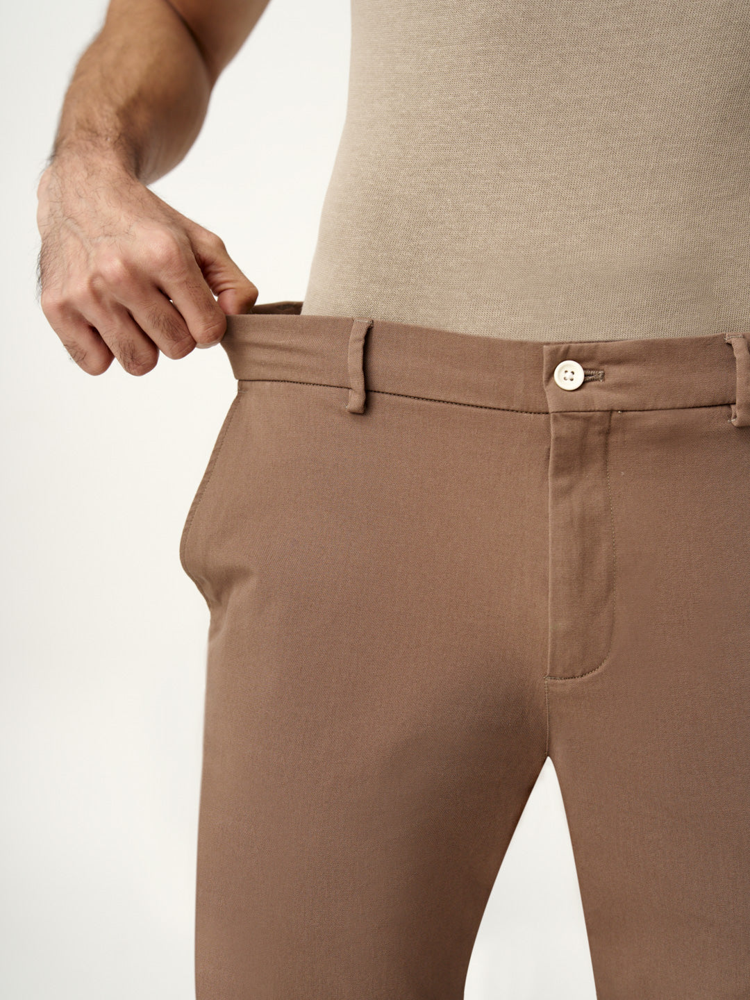 Fawn Khaki Stretch Chinos