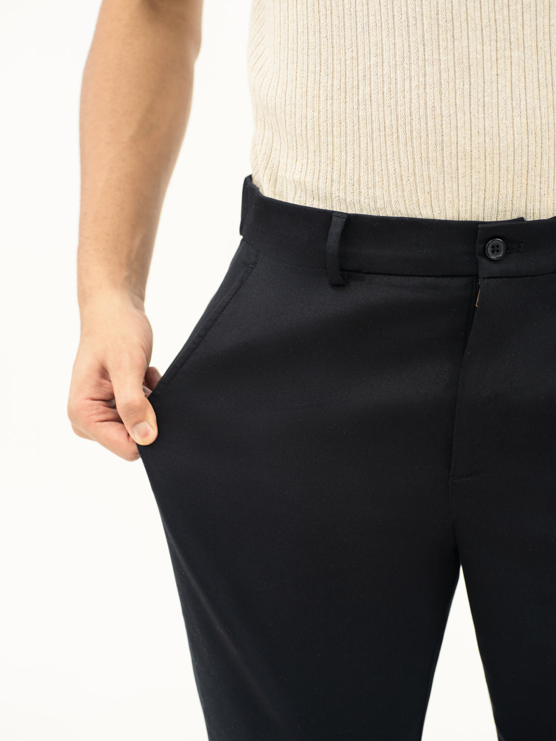 Stormguard Black Slim Fit Stretch Chinos