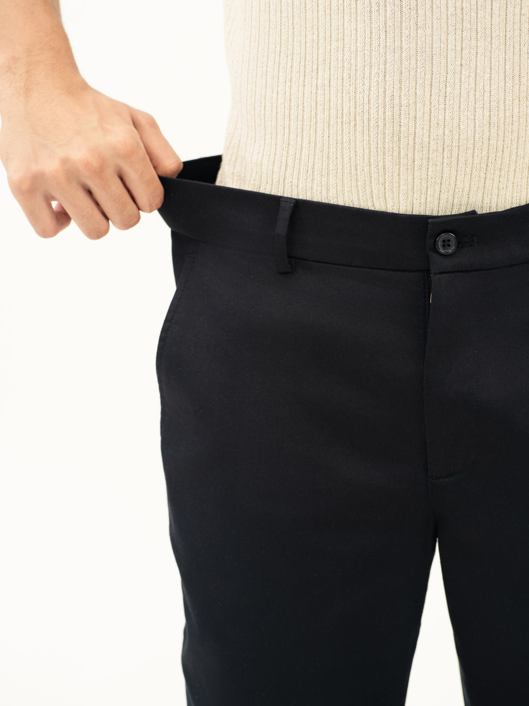 Stormguard Black Slim Fit Stretch Chinos