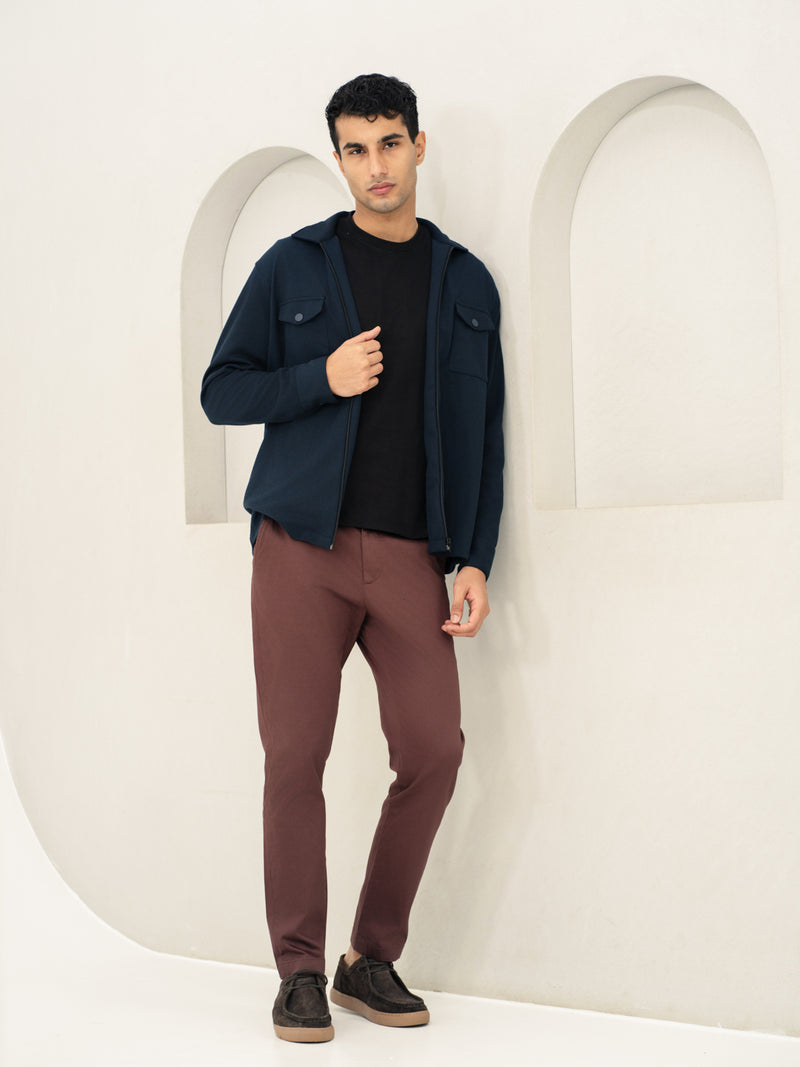 Nodrip Brown Water Repellent Slim Fit Stretch Chinos