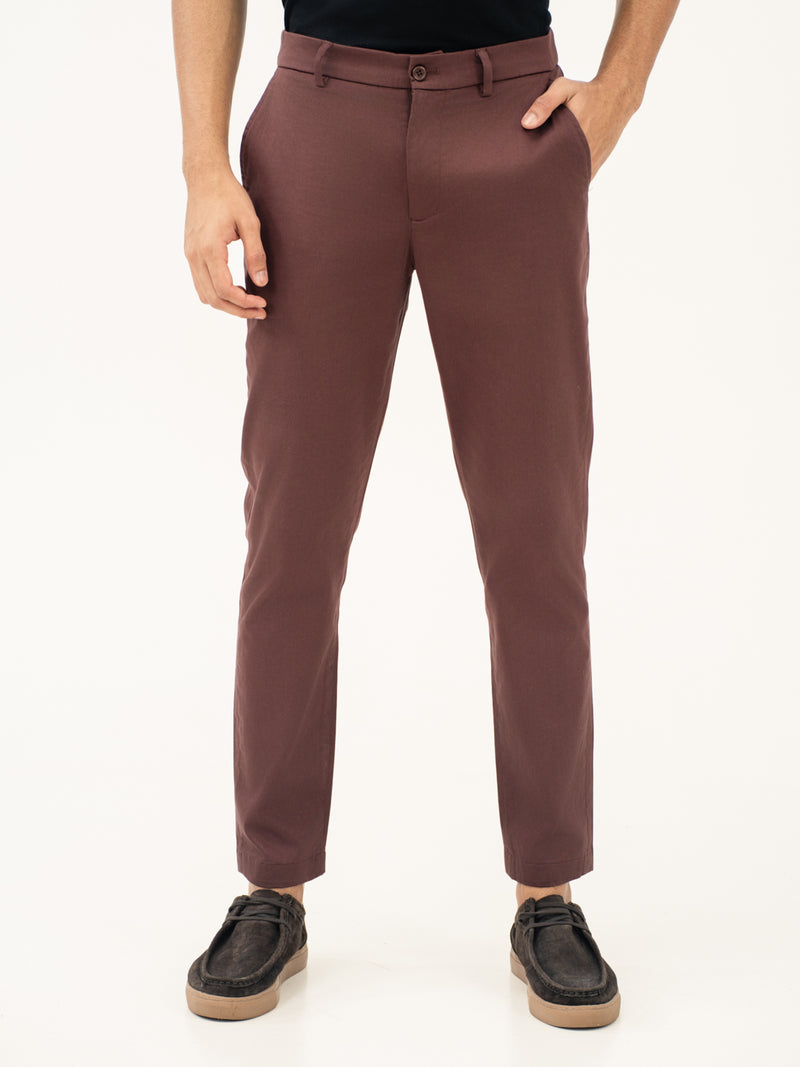 Nodrip Brown Water Repellent Slim Fit Stretch Chinos