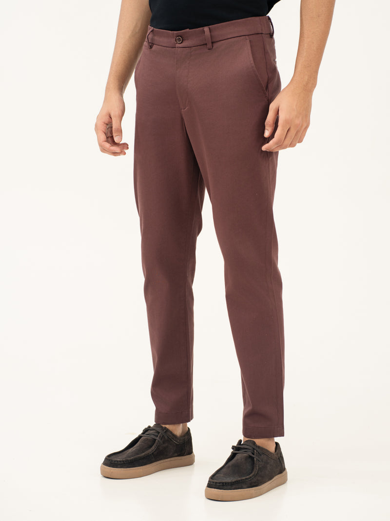 Nodrip Brown Water Repellent Slim Fit Stretch Chinos