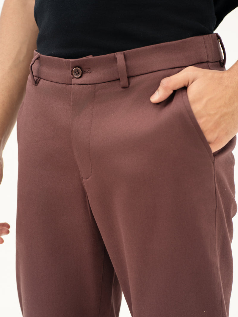 Nodrip Brown Water Repellent Slim Fit Stretch Chinos