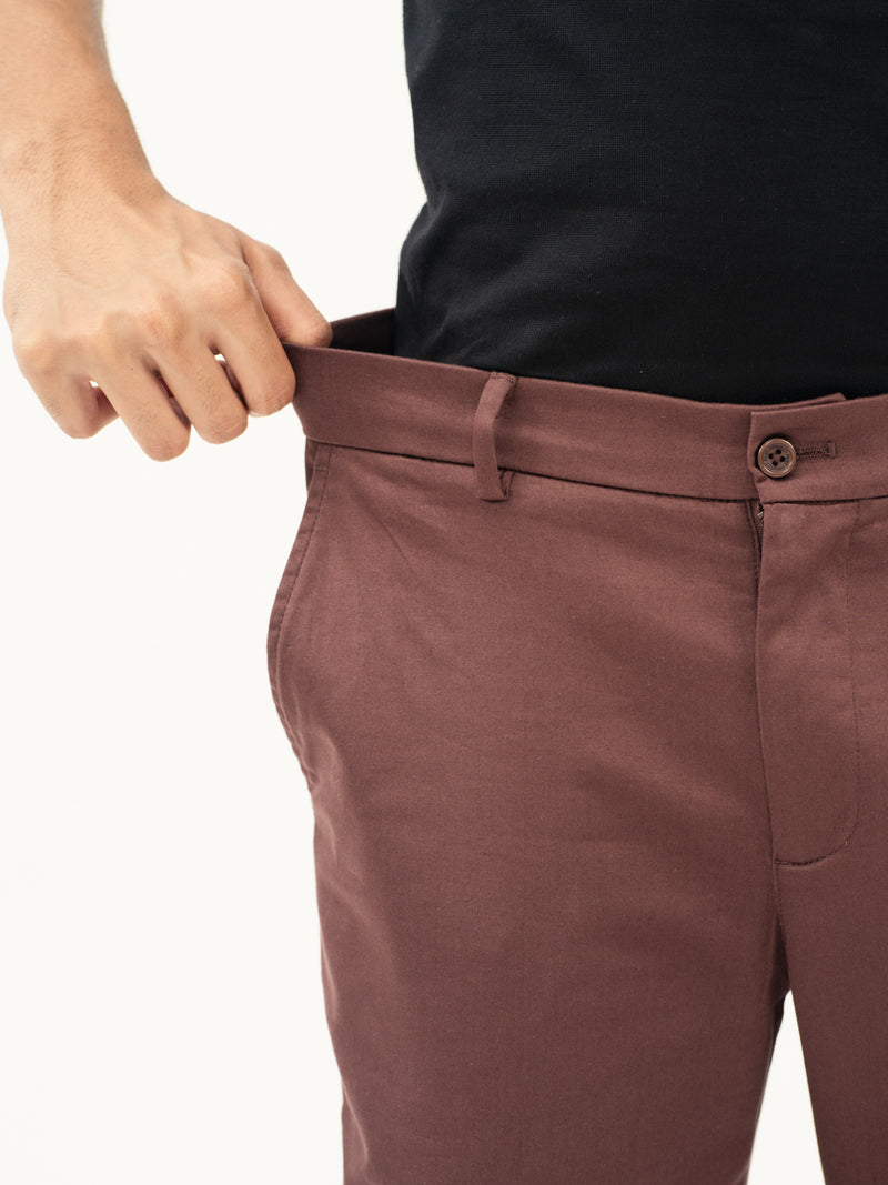Nodrip Brown Water Repellent Slim Fit Stretch Chinos
