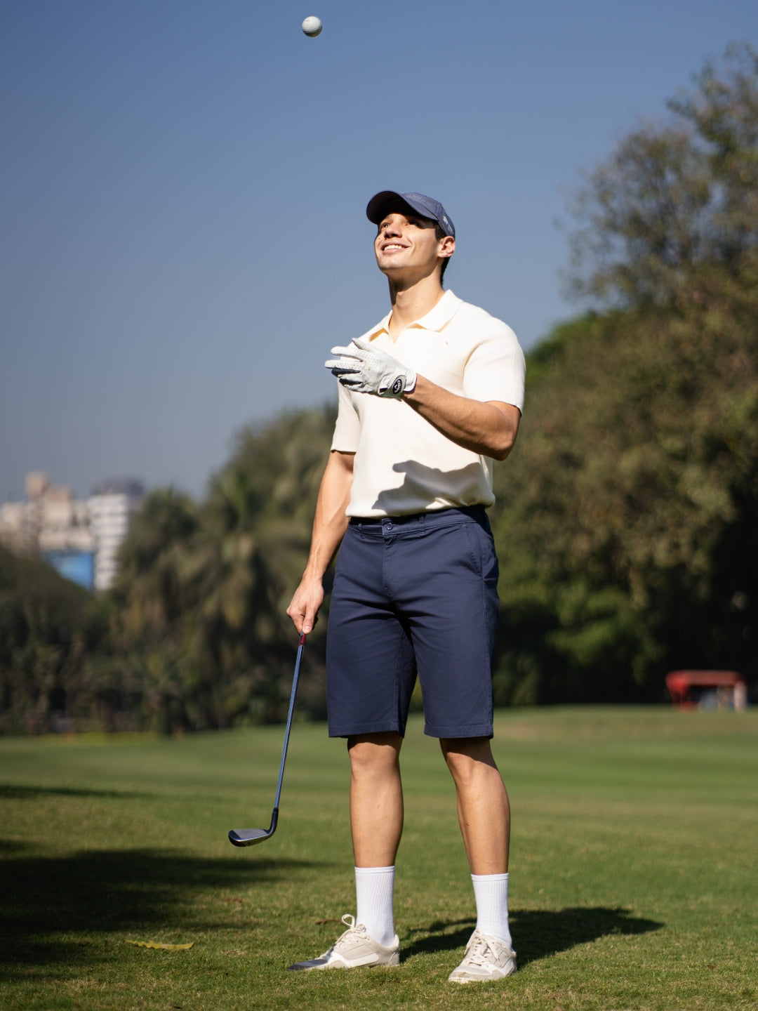 Diego Navy Stretch Chino Shorts