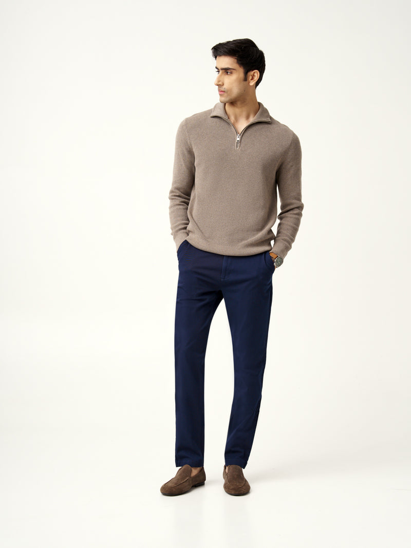 Classic Navy Stretch Chinos