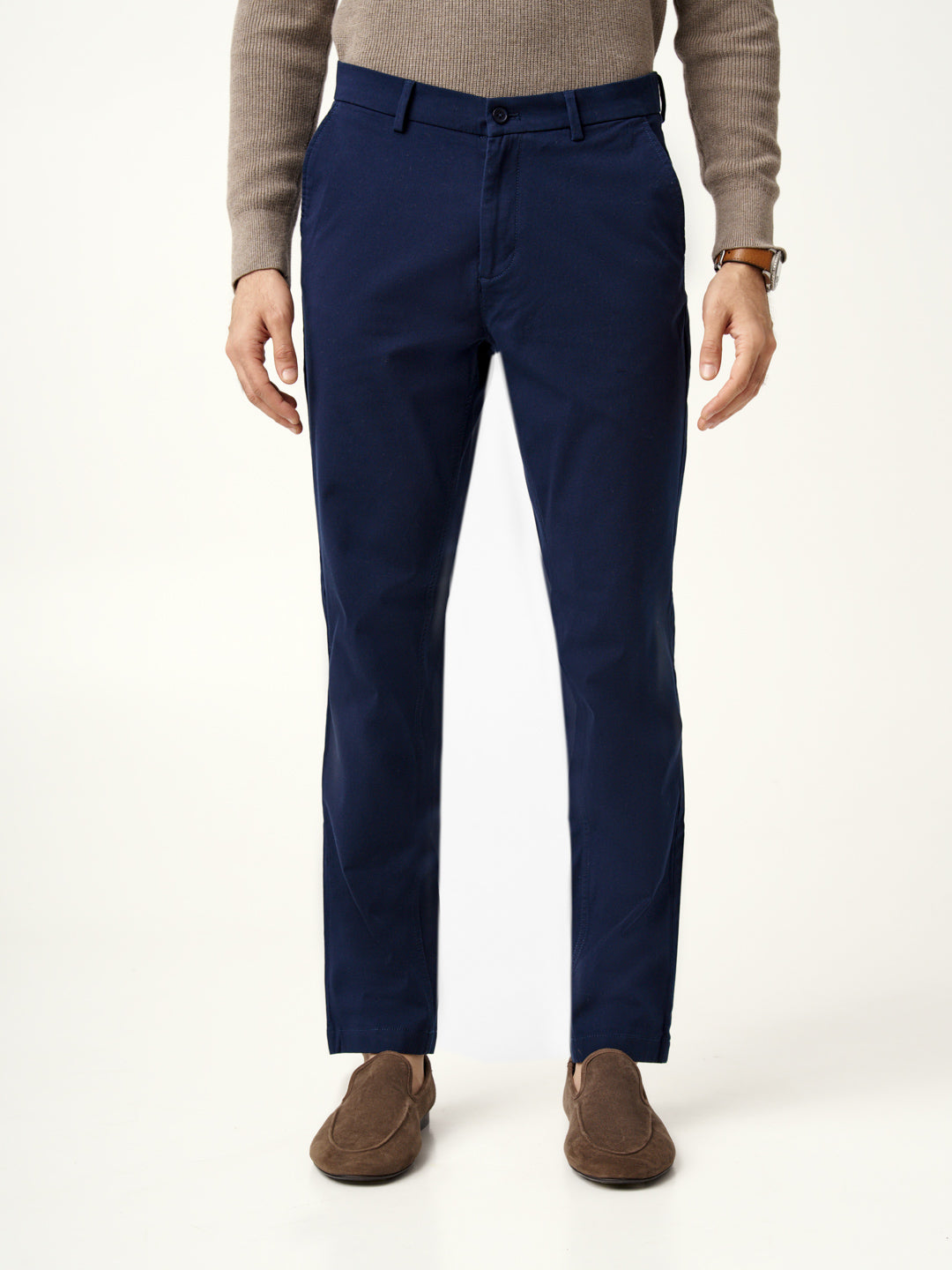 Classic Navy Stretch Chinos