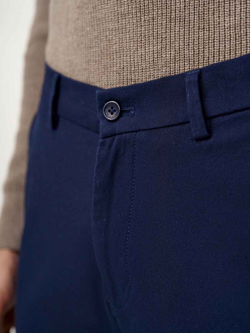 Classic Navy Stretch Chinos