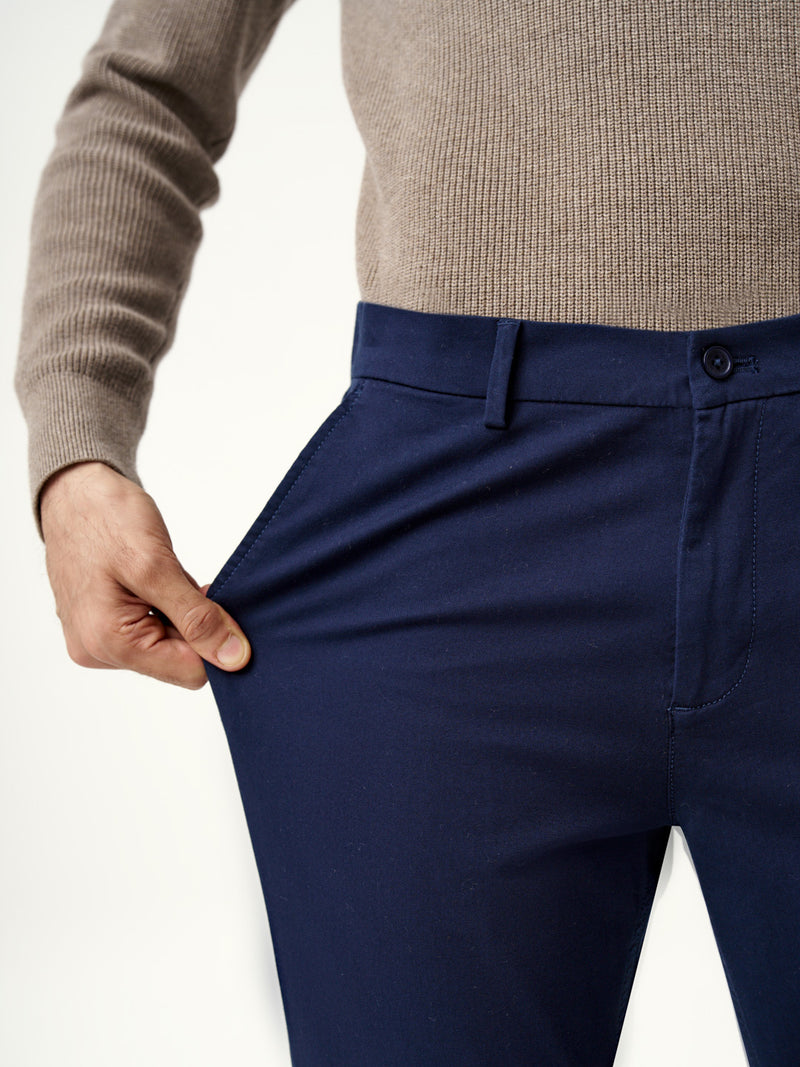 Classic Navy Stretch Chinos