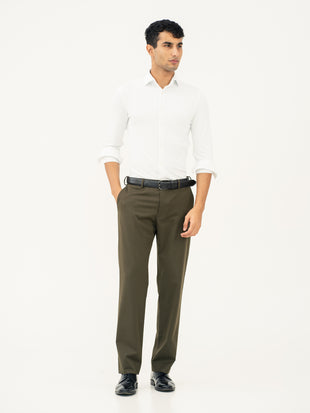 Verdant Olive Water Repellent Relaxed Fit Stretch Formal Pants