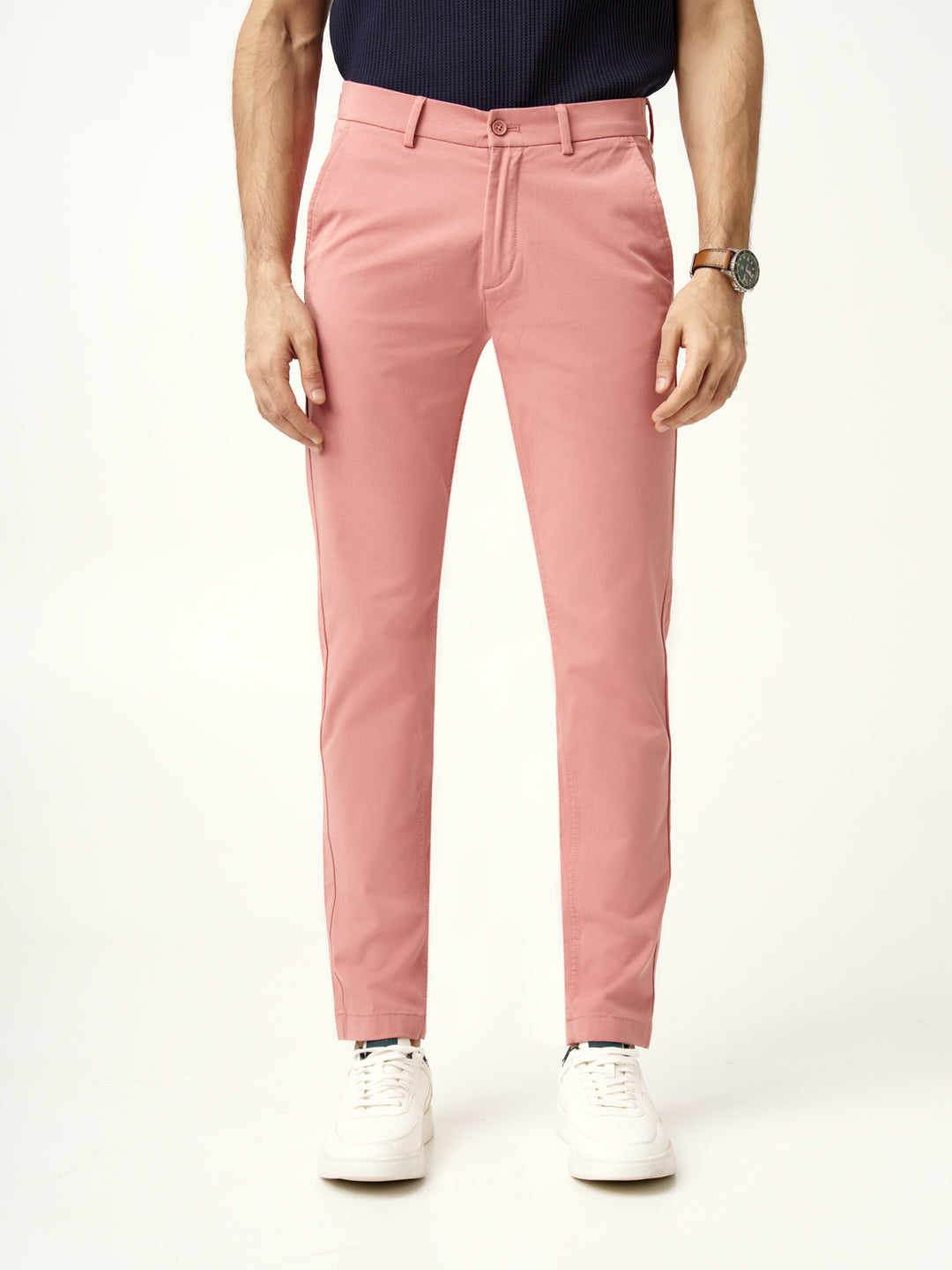 Coral Cotton Stretch Chinos