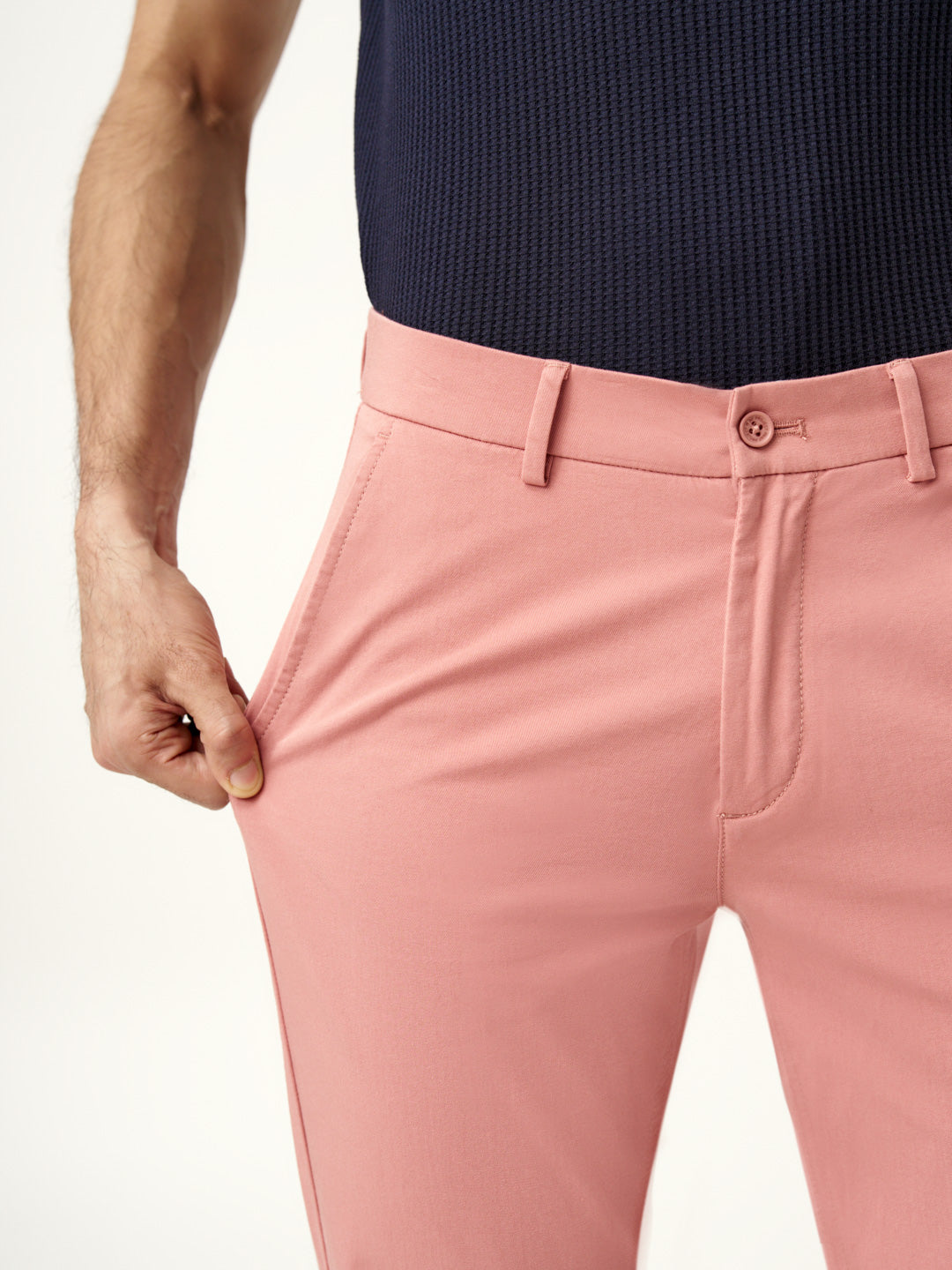 Coral Cotton Stretch Chinos