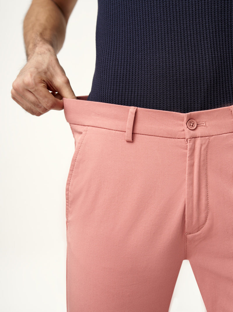 Coral Cotton Stretch Chinos