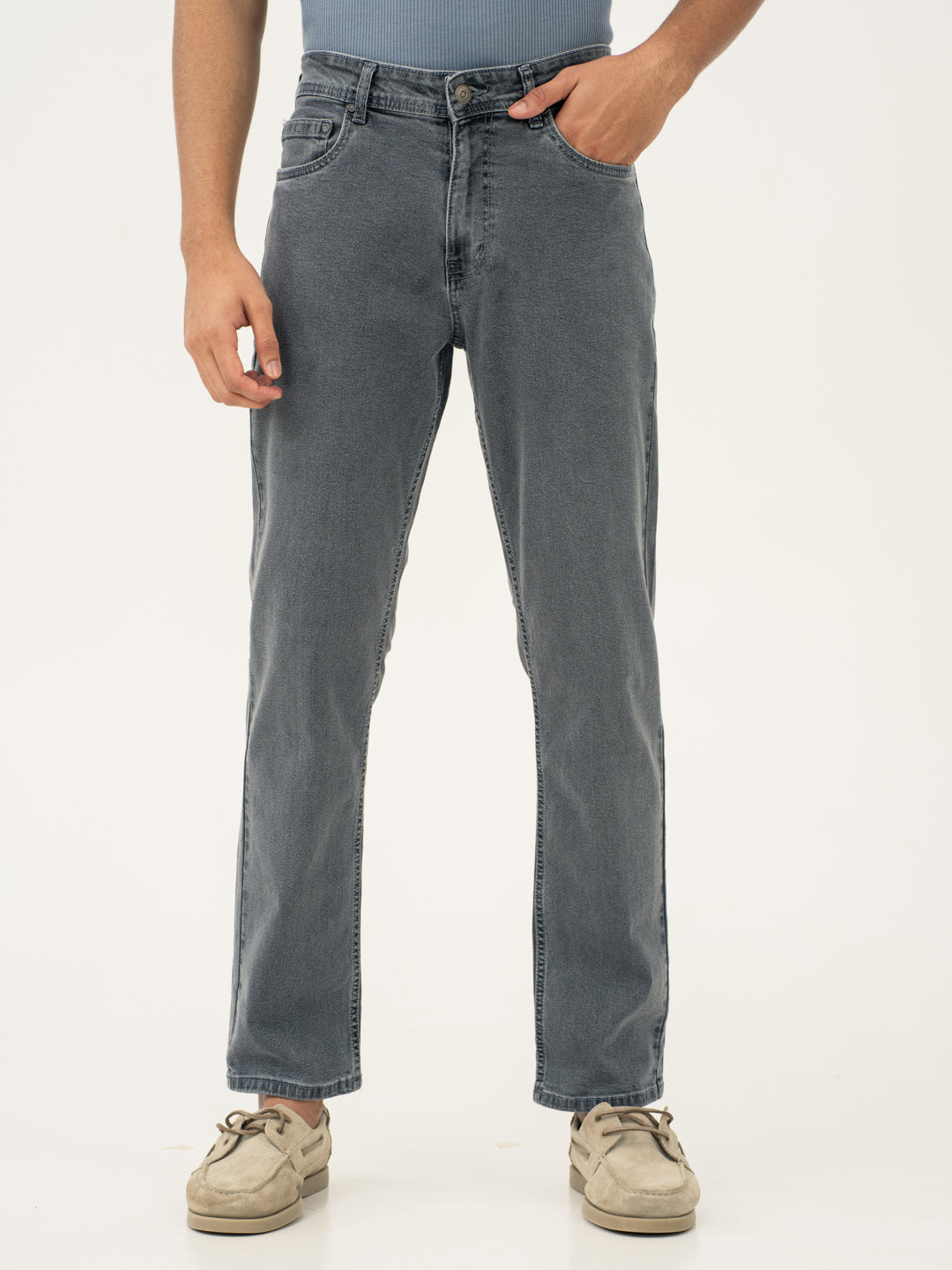 Refined Grey Relaxed Fit Jeans