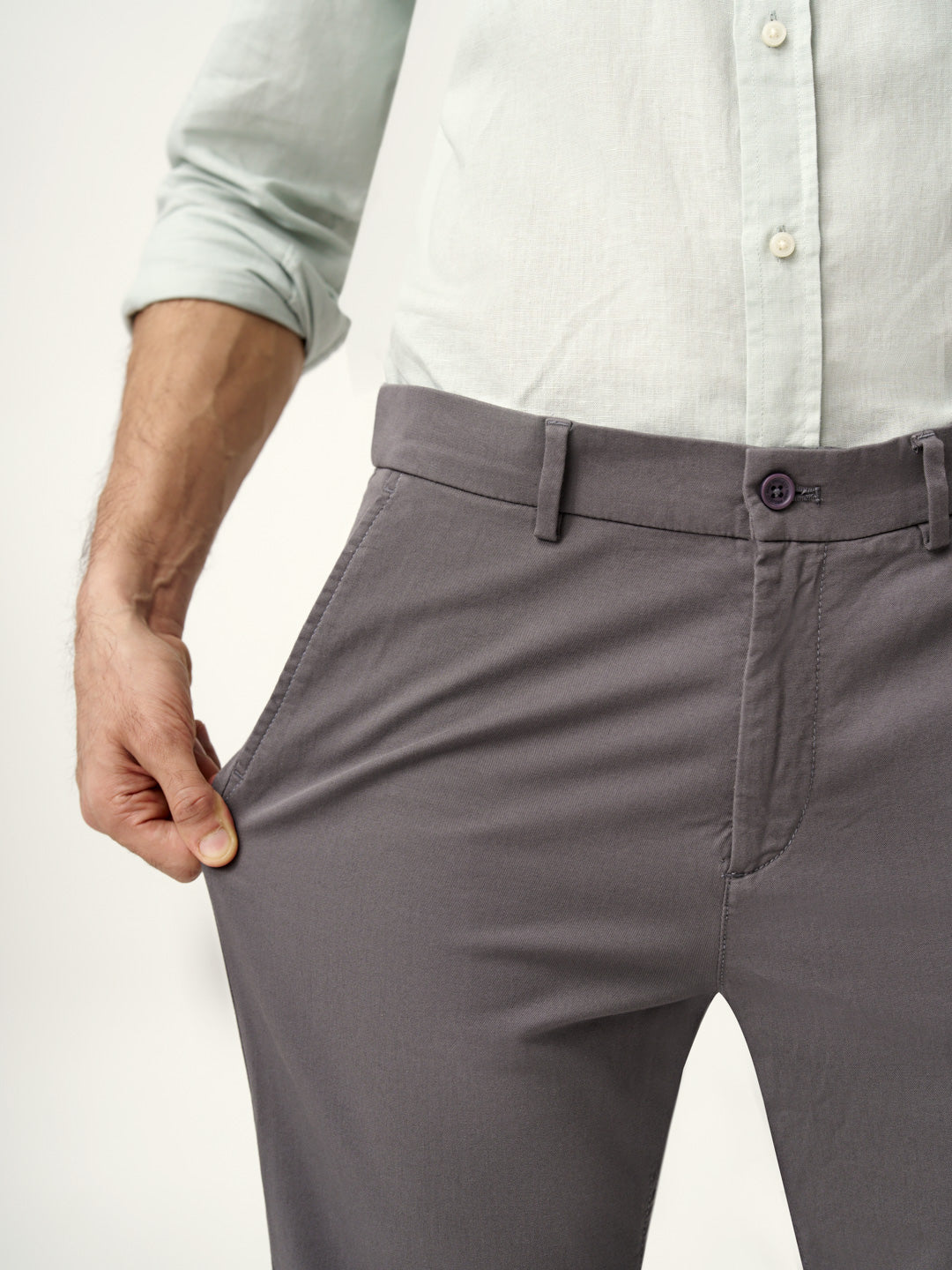 Spanish Grey Stretch Chinos