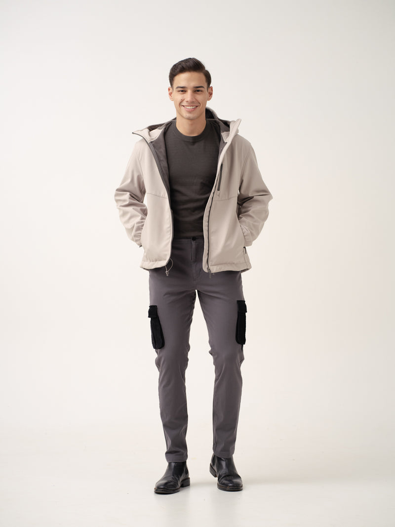 Grey Cargo Corduroy Pants