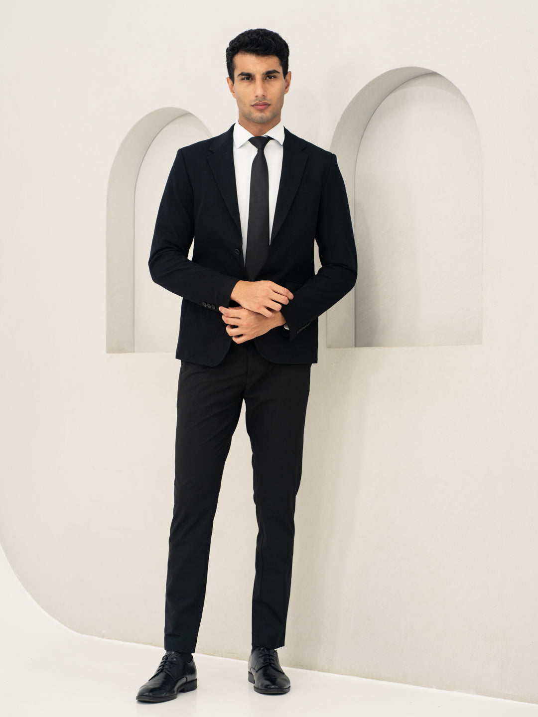 Everyday Black Slim Fit Stretch Formal Pants