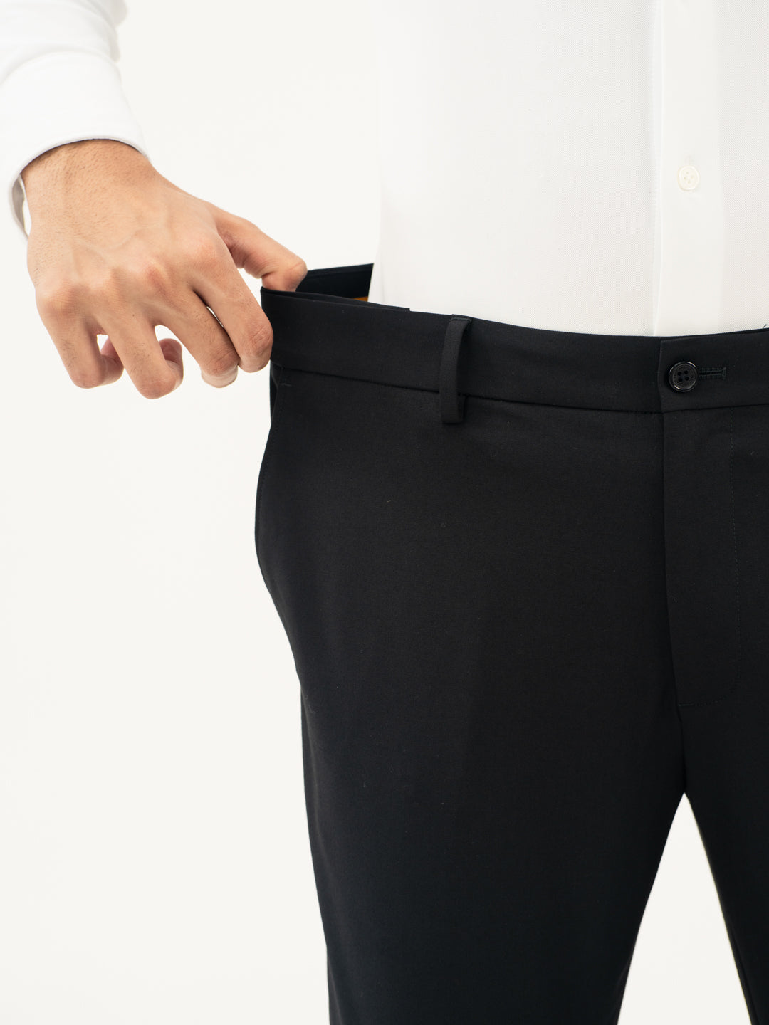 Buy Men Black Slim Fit Stretchable Formal Trouser Buy Men Black Slim Fit Stretchable Formal Trouser