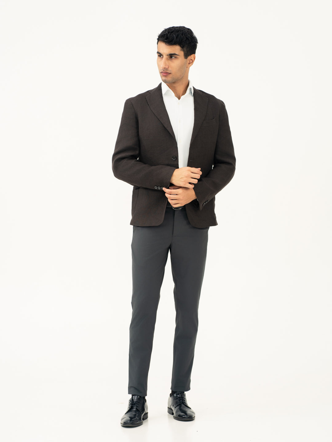 Dark Grey Stretch Formal Pants