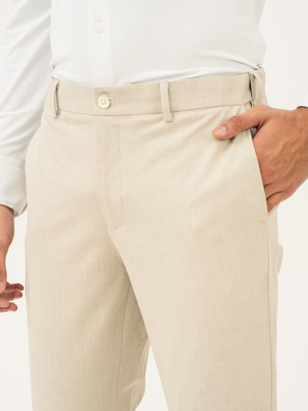 Stone Khaki Houndstooth Pants