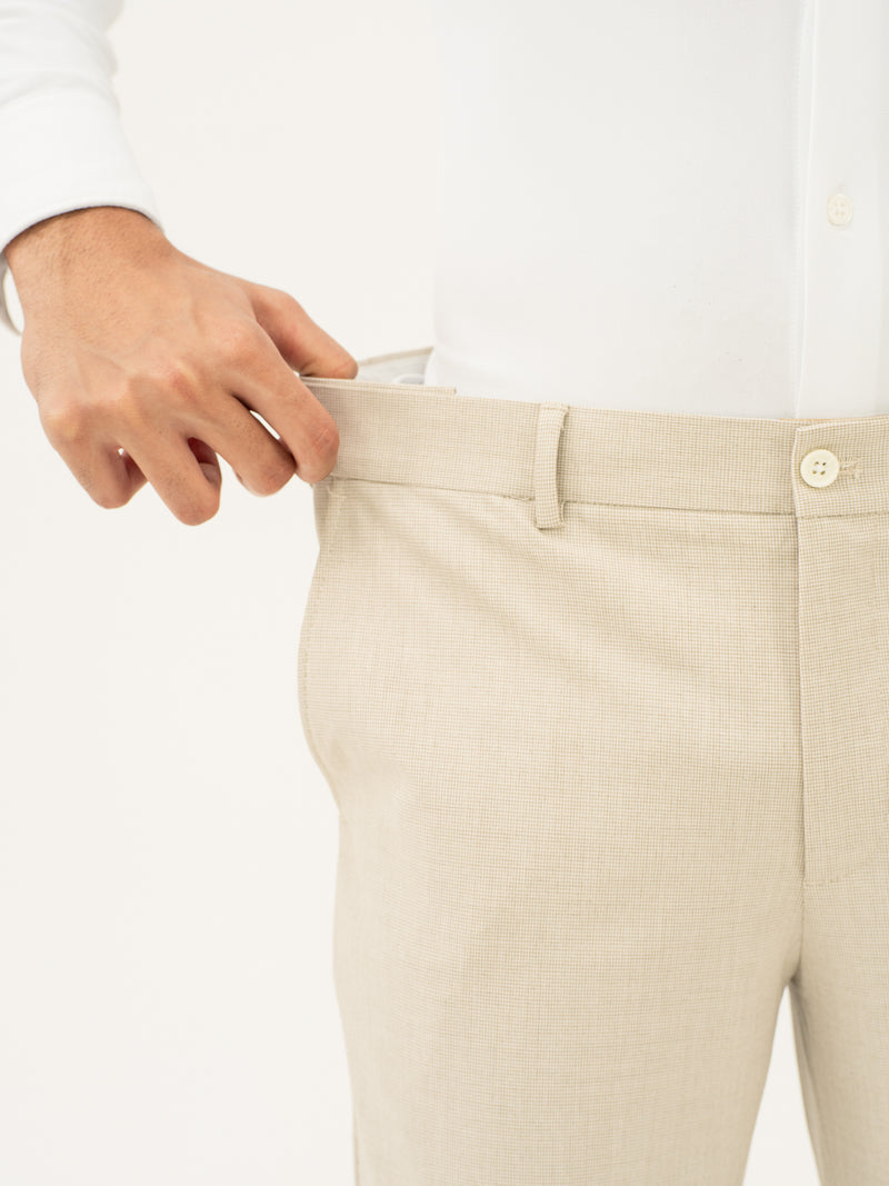 Stone Khaki Houndstooth Pants