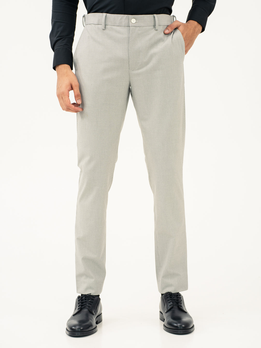 French Grey Houndstooth Pants