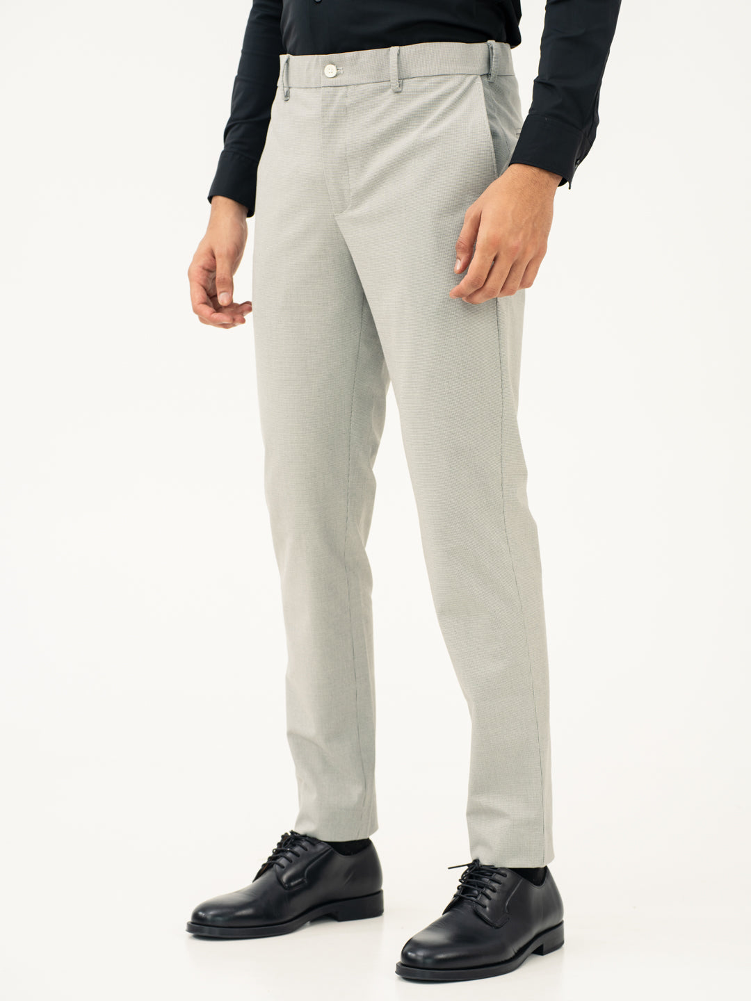 French Grey Houndstooth Pants