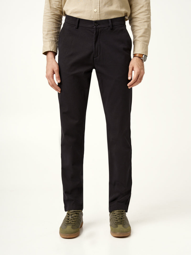 Black Stretchable Chinos for Men - Main Image