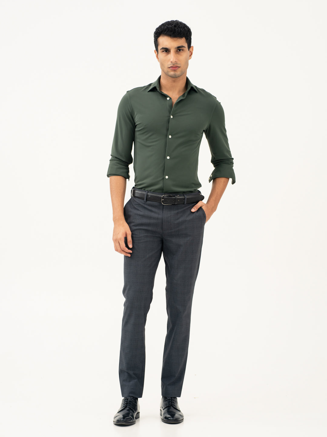 Lava Grey Checks Formal Pants