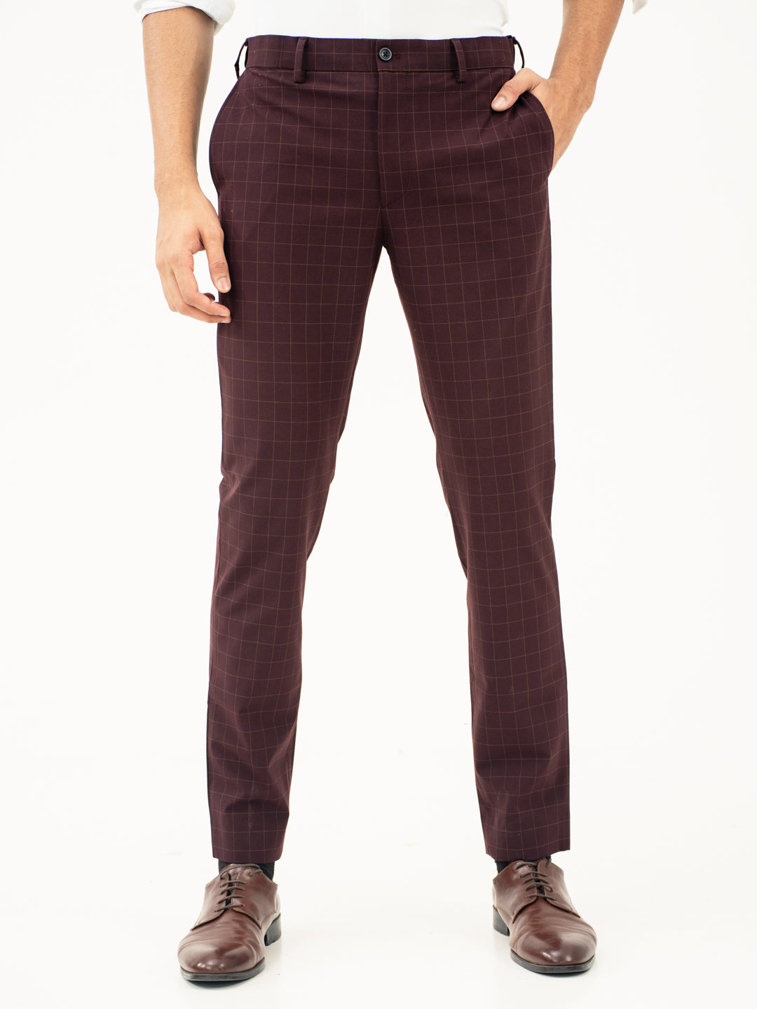 Sangria Wine Checks Formal Pants