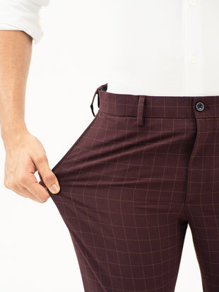 Sangria Wine Checks Formal Pants