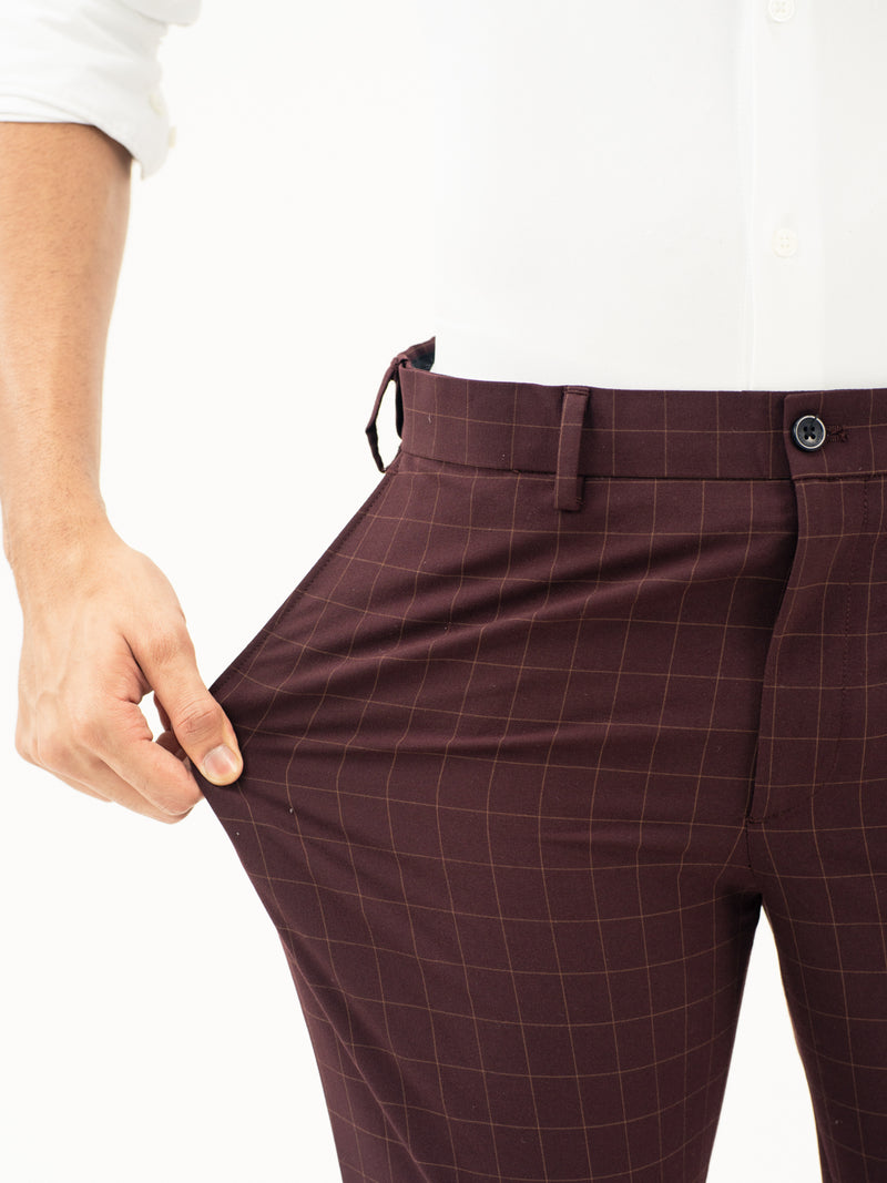 Sangria Wine Checks Formal Pants