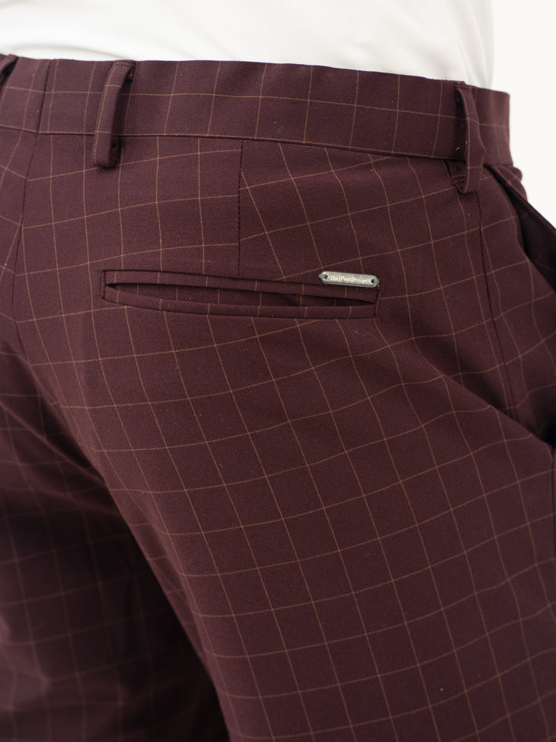 Sangria Wine Checks Formal Pants