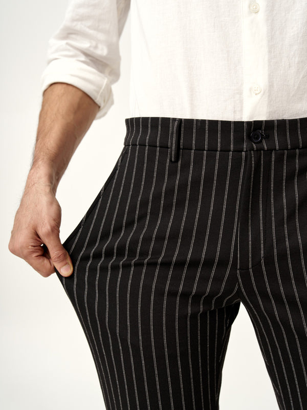 Black Stripe Power-Stretch Pants