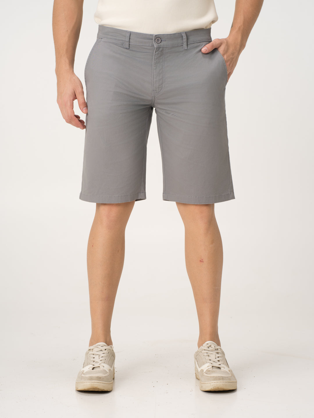 Gustav Grey Stretch Chino Shorts