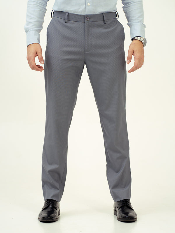 Drift Grey Mini Checks Stretch Formal Pants