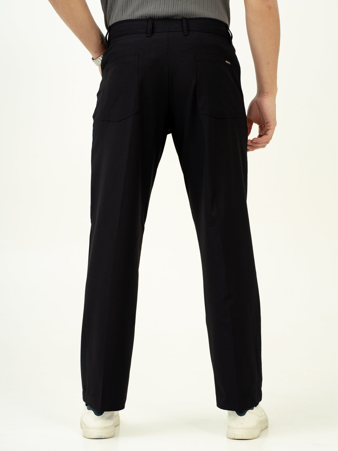 Lunar Black Relaxed Fit Pintuck Pants