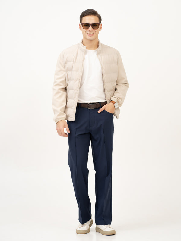 Heaven Navy Relaxed Fit Korean Pintuck Pants