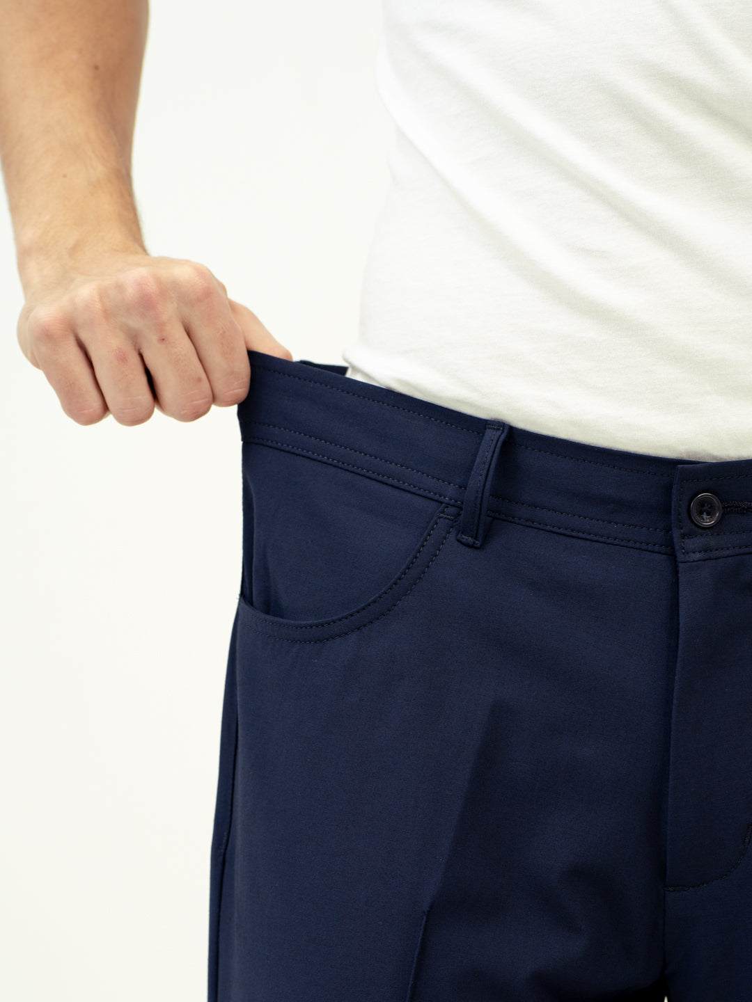 Heaven Navy Relaxed Fit Pintuck Pants