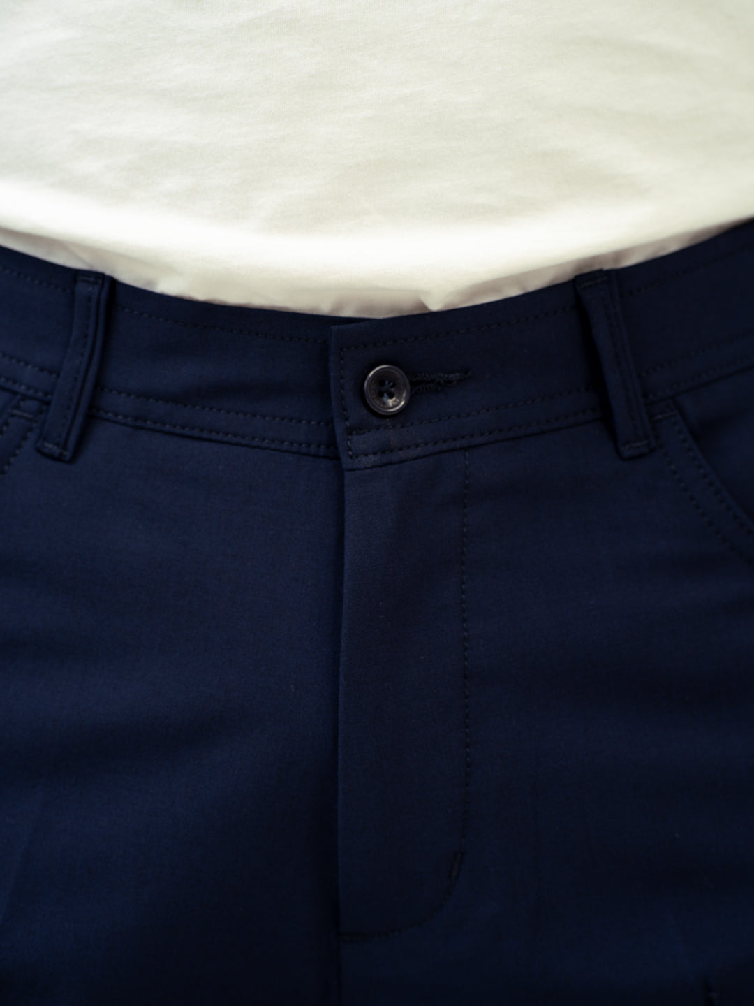 Heaven Navy Relaxed Fit Pintuck Pants